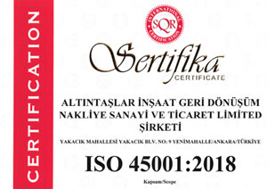 ISO 45001 Belgesi